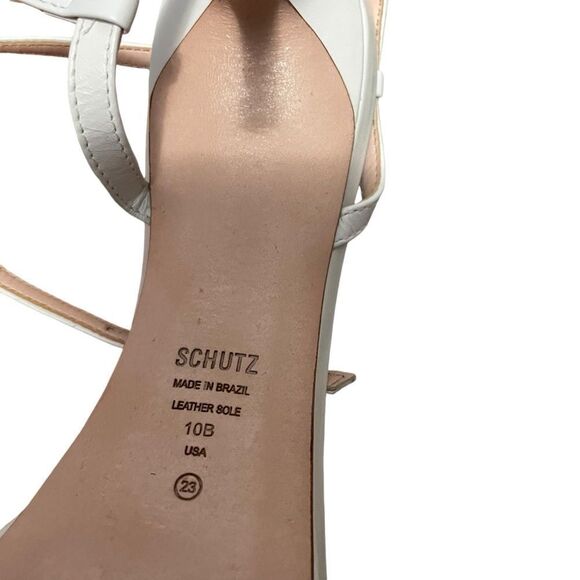 Schutz Tersa Sandals Strappy White Square Toe Size 10 NEW - Picture 7 of 7